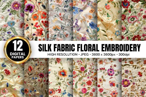 Floral Silk Fabric Embroidery Patterns