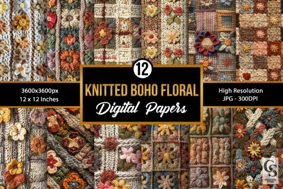 Knitted Boho Floral Embroidery Patterns