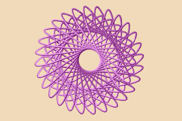 Purple Mandala Satin Embroidery Design