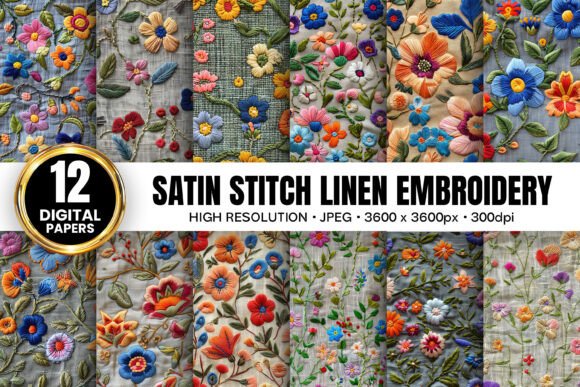Satin Stitch Linen Embroidery Patterns