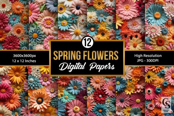 Spring Floral 3D Embroidery Patterns