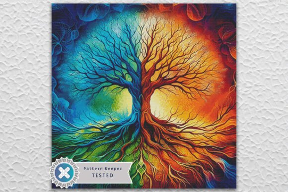 Tree of Life Modern Cross Stitch Pattern